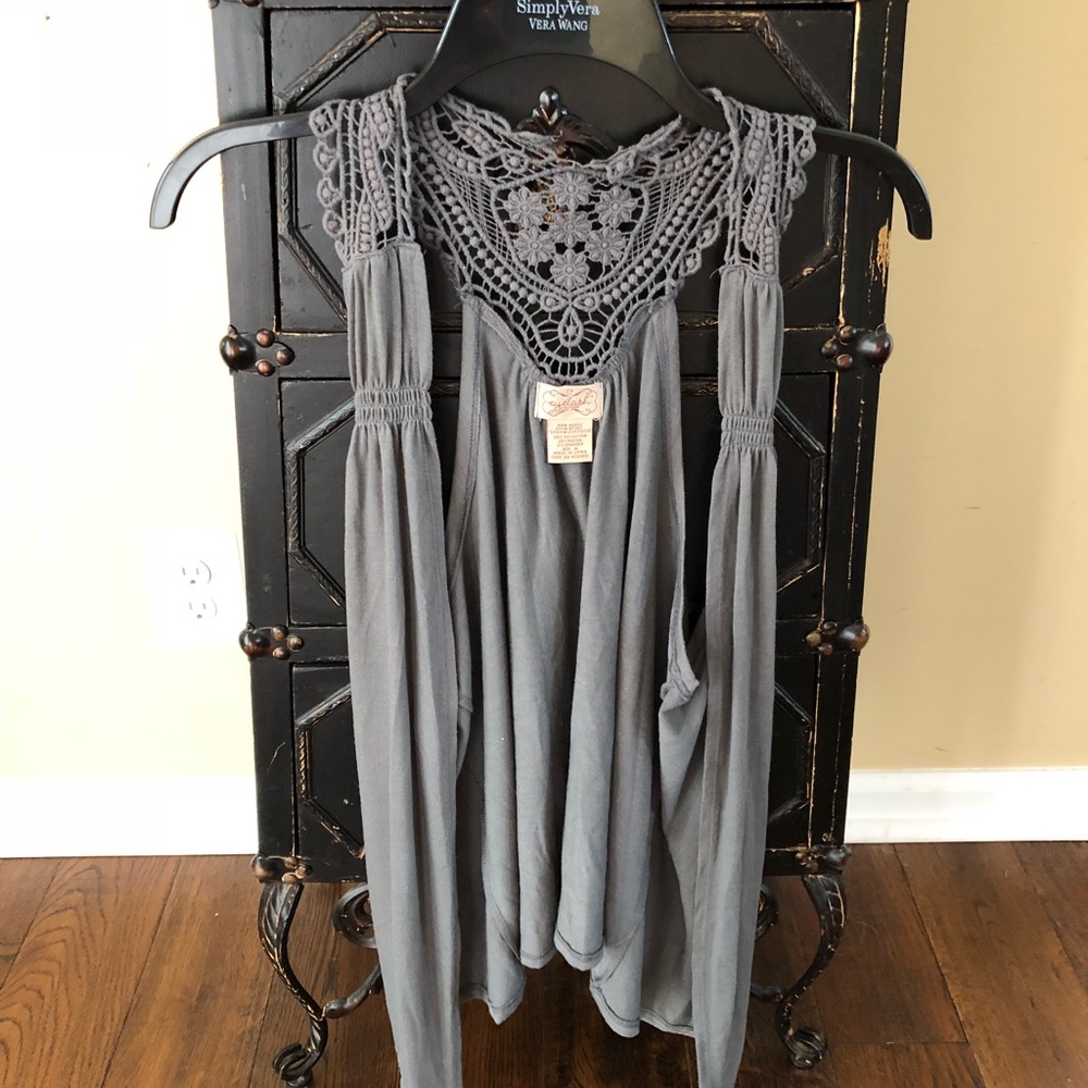 Crocheted Gray Vest